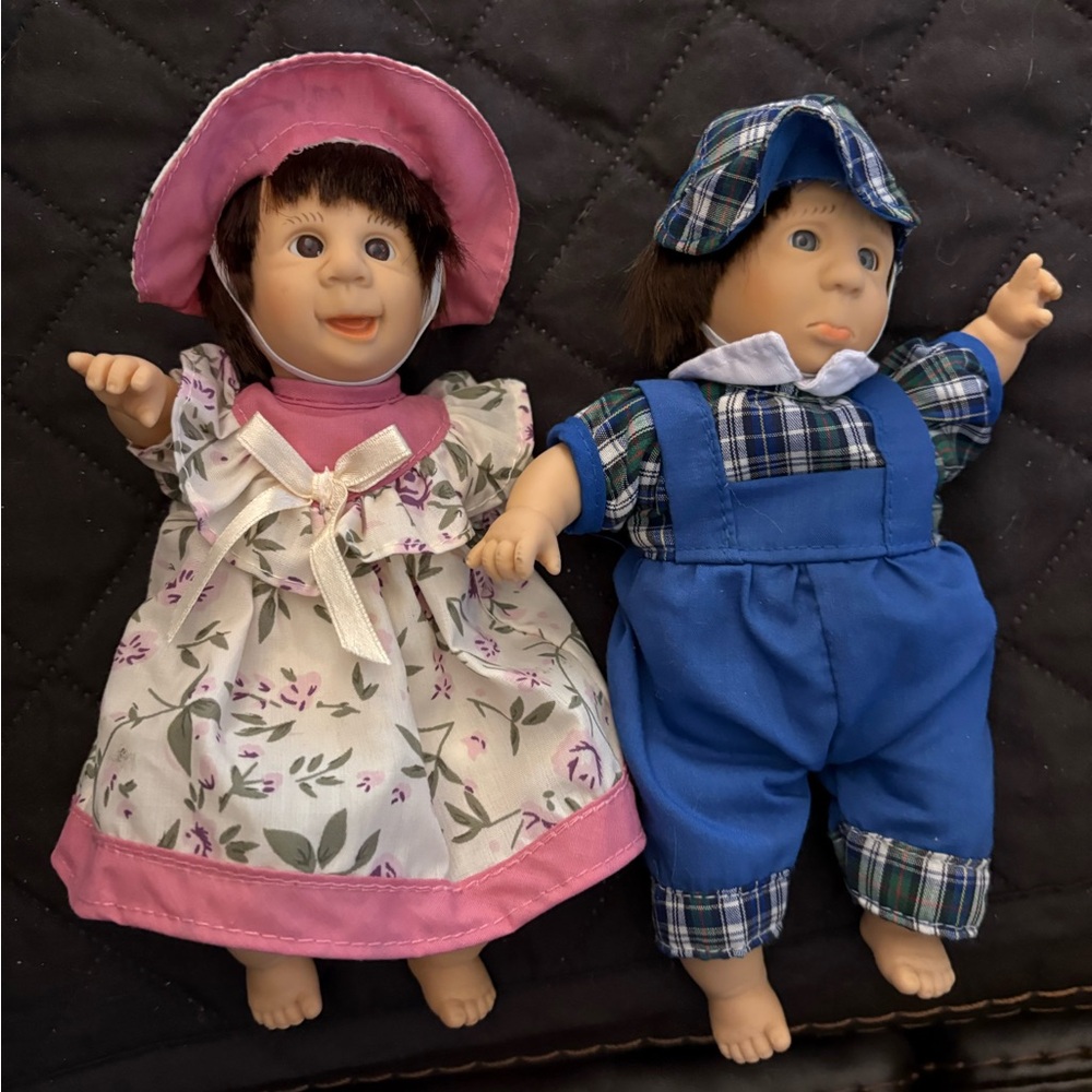 Adorable Doll Set with Pink and Blue Outfits